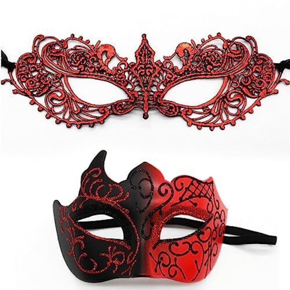 1927 Masquerade Mask for Couples Lace Eye Mask Venetian Carnival Halloween